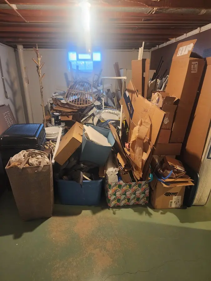 Roll-off dumpster container at job site for 15 Yard Dumpster Rental in Greenbrier